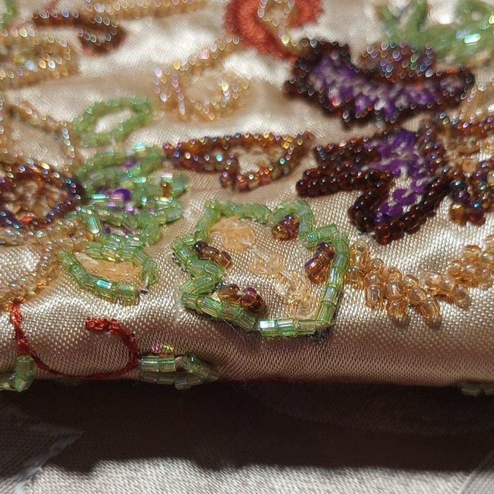 Embroidered Beaded Clutch with Beaded Handle - Picture 10 of 10